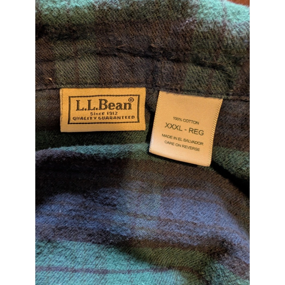 Mens L.L. Bean Plaid Flannel casual button down long sleeve plus size - Picture 3 of 3